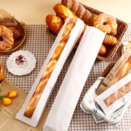 shimeistore 50Pcs Baguette Bag with Clear Window Homemade Bread Loaf Bag Long French Bread Storage B