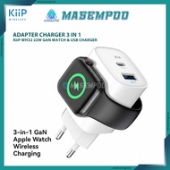 KiiP WH32 Adapter Charger 3in1 22W GaN6 Fast Charging USB-A USB-C iWatch