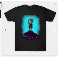 Men's 100% Cotton Round-Neck Short-Sleeve T-Shirt with 【GeGeGe no Kitaro】Cartoon Print