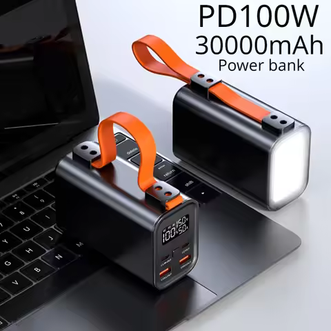 30000mAh PD100W Portable Power Bank Powerbank Fast Charging External Battery Pack Charger for iPhone