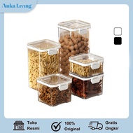 HS 5 in 1 Clear Plastic Jar Set Airtight Snack Jar Food Storage Cereal/ Multipurpose Storage Jar