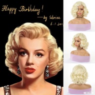 Marilyn Monroe Wig Blonde Female Short Curly Hair Rose Net Blonde Wig
