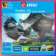 MSI AI GAMING LAPTOP THIN 15 (i5-13420H/16GB/512GB/15.6FHD 144HZ/NVIDIA RTX 3050 4GB/ W11/bag) B13UC