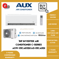 AUX 4STAR Inverter Air Cond C-Series (1HP ASW-09CAR3DI/AS-09CARDI) / (1.5HP ASW-12CAR3DI/AS-12CAR3DI