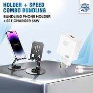 Migoz DeskPower Bundle – 65W Android Fast Charging Charger + Metal Phone Holder hp tablet