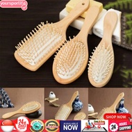 Natural Wooden Bamboo ScalpAir Cushion Comb Wooden Paddle Brush Anti Static Massage Comb Hair Brush 