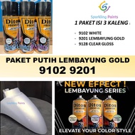 Diton Premium Lembayung Gold 9201 PL PL9201 + White 9102 + Clear 9128 White Gold Paint Glossy Varnis
