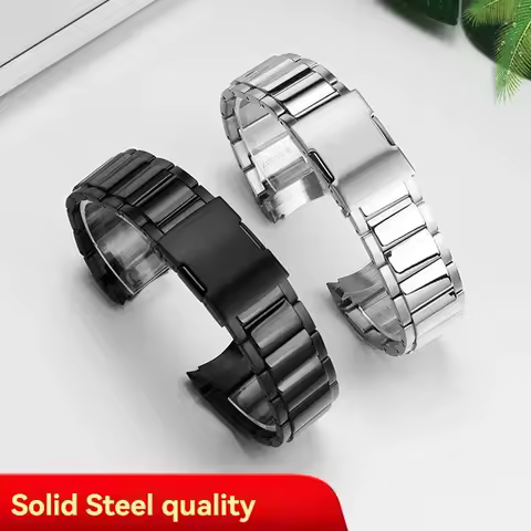 Solid Stainless Steel Watch Strap for Casio EDIFICE Series EQB-501 EQB-500 EQB-800 Curved End Metal 