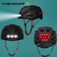 Merida Bicycle Helmet With Front Light And Tail Light Light Warning Smart Helmet Road Bike Helmet Bicycle Accessories