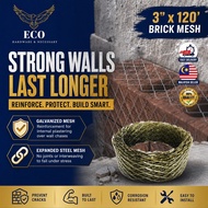3" x 120' Exmet Wire Mesh Brickwork Reinforcement Mesh Pengukuh Bata Dawai Ikat Bata Exmet Brick