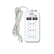 รางปลั๊กไฟ มอก 3600W 2สวิตช์ 6ช่อง 3ม. AL562-5m CSC