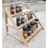 Multifunctional aesthetic wooden shelf rak dapur kitchen rack