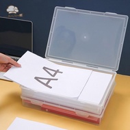 [MAJK]Plastic File Storage Box Organizer Transparent Square Storage Box A4 Organizer Desktop Dustpro