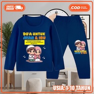 Baju Piyama Muslim Stelan Panjang Doa Ayah Dan Ibu Anak Laki Laki Usia 1-10thun KS-1998