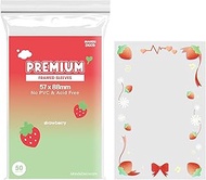 Mandu Deco Strawberry Frame Sleeve, Polypropylene Card Protector for Kpop Album Photocards, PVC Free