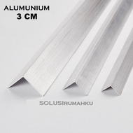 Termurah ( 6 Potong x 1 mtr ) Aluminium Siku L 3 cm (aktual 26 mm)
