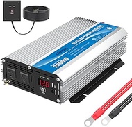 2000 W Voltage Converter 12 V to 230 V/240 V Pure Sine Wave Inverter Converter with AC Sockets with Remote Control for Power Supply and Mobile Office, Emergency Equipment Giandel