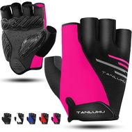 Tanluhu 5MM Thicken SBR Shock Pads Bike Gloves Cycling Gloves Half Finger Biking Glove Moutain Bike 