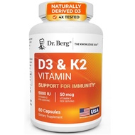 Dr. Berg Maximum Strength 7-in-1 Vitamin D3 K2 5000 IU | Naturally Derived D3 | 4X Lab-Tested & Veri