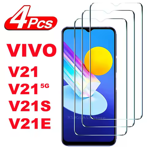 2/4Pcs Tempered Glass For VIVO V21 V21S V21E Screen Protector Glass Film
