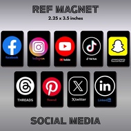 MAGNET REF | SOCIAL MEDIA LOGO | LOGO SOUVENIR | GLOSSY | WATERPROOF | HIGH QUALITY | AFFORDABLE Fri