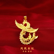 Boutique AU999 Gold Pendant For Women 24K Pure Gold Phoenix Necklace Versatile Fashion Noble Phoenix