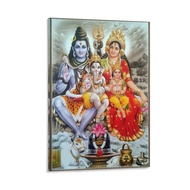 Large Size BRYMOR Lord Shiva And His Family Poster Artworks Picture Print Poster Wall Art Painting C