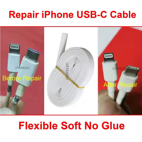 2M 3:1 Heat Shrink Tube Fix Repair iPad iPhone 11/12/13/14/15 Pro Max Type-C USB-C Fast Charge Cable