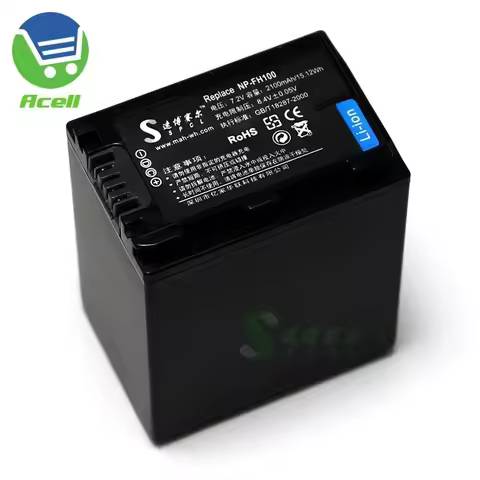 NP-FH100 Replace Battery for SONY HDR-SR12E XR100E UX10E DCR-SR200E HC48E Camcorder Compatible NP-FH