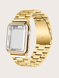1 pieza Correa de reloj &amp; 1 pieza Funda lisa compatible con Apple Watch