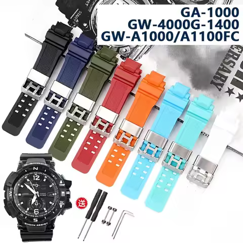 Silicone Watch Band for Casio G-SHOCK GA-1000 GA-1100 GW-4000 GW-A1000 1100 Men Waterproof Rubber St