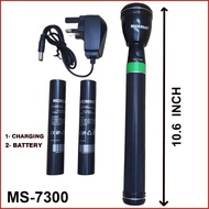 MICROSAT MS-7300 Rechargeable LED Torchlight | Lampu Suluh | 3 Batteries | 2×SC 2000mAh | Ready Stoc