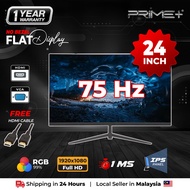 PC Monitor 24 Inch 75Hz Refresh Rate FHD Flat IPS Panel LED Computer Monitor