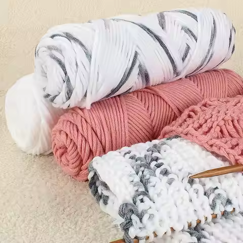 5pcs Valentine's Cotton Handmade Woven DIY Scarf Yarn Ball, Thick Yarn Stick, Needle, Milk Cotton Ya