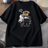 Men's Large T-shirt Policeman Teddy Graphics T For Men Clothings Tee Tshirt Male Cotton
