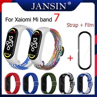 For xiaomi mi band 7 Bracelet Nylon Wristband Sports Strap Mi band 7 Watch Band with Screen Protecto