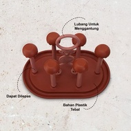 Pacific Plastic Cup Holder 26.5 x 16.8 x 19.5 Cm 6 Slots Oval Plastic Cup Holder GLASS-STAND