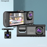 【In stock】3 Lens Car DVR HD 1080P Dash Camera Night Vision Auto Video Camera with G-Sensor [homegoods.sg] 3VHB
