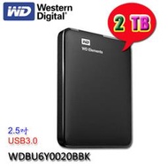 【MR3C】含稅附發票 WD 威騰 2T 2TB WESN Elements 2.5吋 外接式 硬碟機