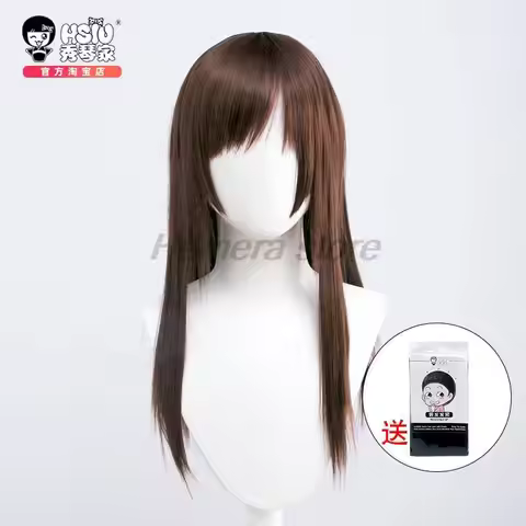 60cm Rika Orimoto Cosplay Wig Anime JJK Dark Brown Long Straight Hair Cosplay Anime Wig Heat Resista