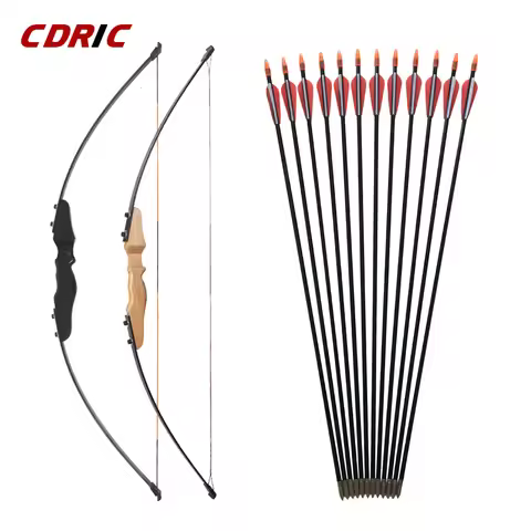 30/40LBS Straight Bow Split 51 Inches Entry Bow With Arrows For Children Youth Archery Hunting Shoot