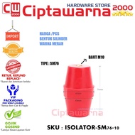 MERAH Busbar holder sm 76-10 red cylinder insulator/ SM76 X 10MM