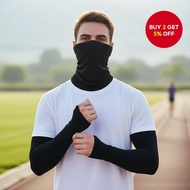 Sunblock Motorcycle Kit with 2 Arm Sleeves and Buff Bandana SPF 50 for Cycling