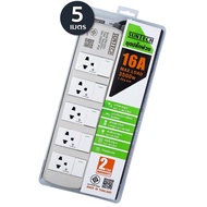 SUNTECH ชุดปลั๊กพ่วง มอก. PM 5 สวิตซ์ 5 ช่อง 16A 3500 วัตต์ ขนาดสายไฟ 1.5 Sq.mm ยาว 3  5 เมตร