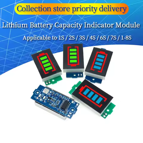1S 2S 3S 4S Single 3.7V Lithium Battery Capacity Indicator Module 4.2V Blue Display Electric Vehicle