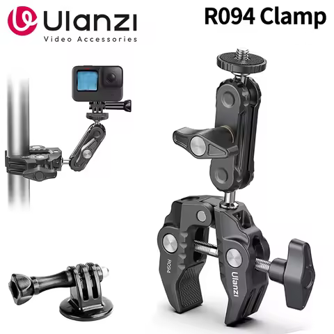 Ulanzi R094 SLR Camera Magic Arm Clamp Adjustable with 1/4'' 3/8'' Screw Hole Mount Super Holder Sta