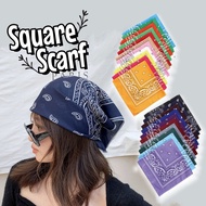 Vintage Square Scarf Unisex Hip Hop Paisley Classic Cotton Scarves Fashion Headband (55cm) Versatile