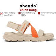 Giày Shondo Sandals quai hậu Nam Nữ Shondo F6 Sport Đế Be Phối Quai Cam F6S2580