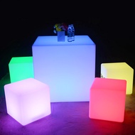 LED RGB Bar Stool 16 COLOR CHANGE Cube SEAT CORELESS Outdoor Luminous Furniture Remote Control Colorful Sidestool CUBE STOOL