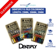 Dentsply K-File Colorinox 21mm, 28mm, 31mm Length Clearance Stock